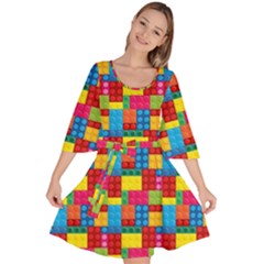 Lego Background Velour Kimono Dress by artworkshop