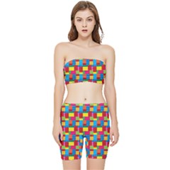 Lego Background Stretch Shorts And Tube Top Set by artworkshop