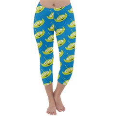 Pattern Aliens Capri Winter Leggings 