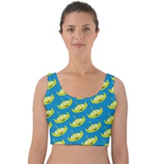 Pattern Aliens Velvet Crop Top