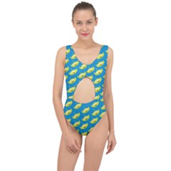 Pattern Aliens Center Cut Out Swimsuit by artworkshop