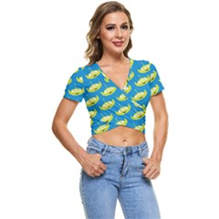 Pattern Aliens Short Sleeve Foldover Tee