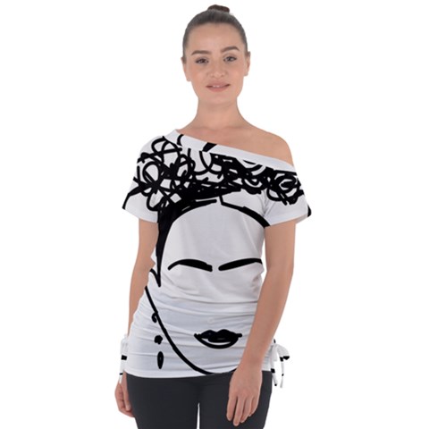 Frida Kahlo  Off Shoulder Tie-up Tee by Sobalvarro