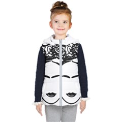 Frida Kahlo  Kids  Hooded Puffer Vest by Sobalvarro