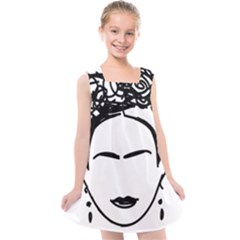 Frida Kahlo  Kids  Cross Back Dress by Sobalvarro