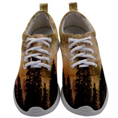 Moon Nature Forest Pine Trees Sky Full Moon Night Mens Athletic Shoes by danenraven