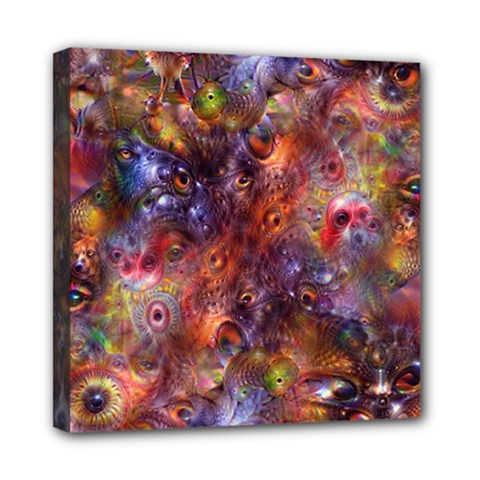 Fantasy Surreal Animals Psychedelic Pattern Mini Canvas 8  X 8  (stretched) by danenraven