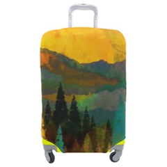 Trees Mountains Sun Sunrise Warm Red Yellow Luggage Cover (medium) by danenraven