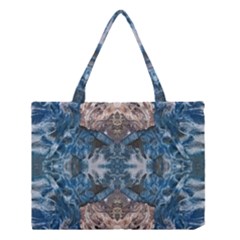 Turquoise Symmetry Medium Tote Bag by kaleidomarblingart