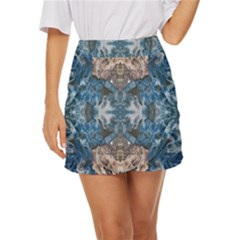 Turquoise Symmetry Mini Front Wrap Skirt