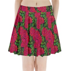 Seamless-pattern-with-colorful-bush-roses Pleated Mini Skirt