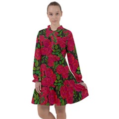 Seamless-pattern-with-colorful-bush-roses All Frills Chiffon Dress by BangZart