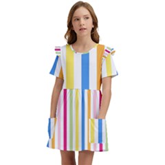Stripes-g9dd87c8aa 1280 Kids  Frilly Sleeves Pocket Dress