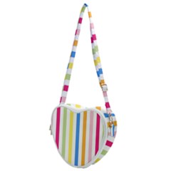 Striped Heart Shoulder Bag