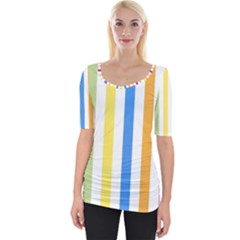 Striped Wide Neckline Tee