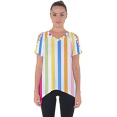 Striped Cut Out Side Drop Tee