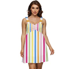 Striped Ruffle Strap Babydoll Chiffon Dress