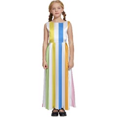 Striped Kids  Satin Sleeveless Maxi Dress