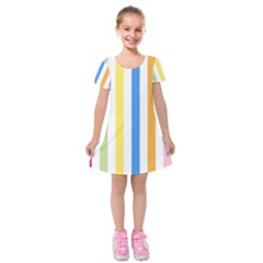 Striped Kids  Short Sleeve Velvet Dress