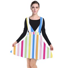 Striped Plunge Pinafore Dress