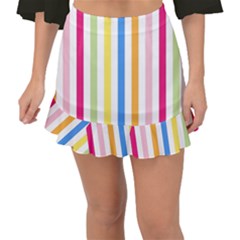 Striped Fishtail Mini Chiffon Skirt