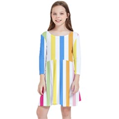 Striped Kids  Quarter Sleeve Skater Dress