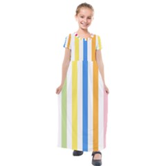 Striped Kids  Short Sleeve Maxi Dress