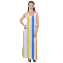 Striped Sleeveless Velour Maxi Dress