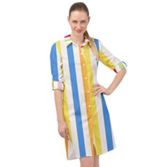 Striped Long Sleeve Mini Shirt Dress