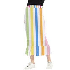 Striped Maxi Fishtail Chiffon Skirt