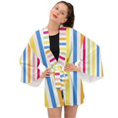 Striped Long Sleeve Kimono