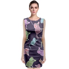 Animals Mouse Cartoon Sleeveless Velvet Midi Dress by artworkshop