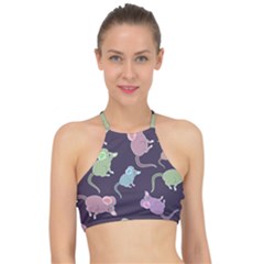 Animals Mouse Cartoon Racer Front Bikini Top by artworkshop