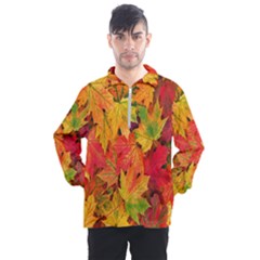 Autumn Background Maple Leaves Men s Half Zip Pullover by artworkshop