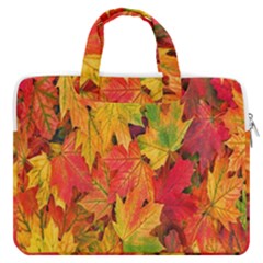 Autumn Background Maple Leaves Macbook Pro 16  Double Pocket Laptop Bag  by artworkshop