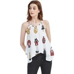 Christmas Symbols Flowy Camisole Tank Top