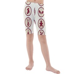 Christmas Winter Symbols Kids  Mid Length Swim Shorts by artworkshop