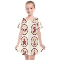 Christmas Winter Symbols Kids  Smock Dress by artworkshop