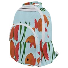 Fishbowl Fish Goldfish Water Rounded Multi Pocket Backpack by artworkshop