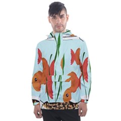 Fishbowl Fish Goldfish Water Men s Front Pocket Pullover Windbreaker by artworkshop