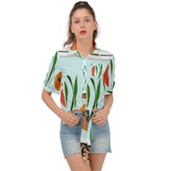 Fishbowl Fish Goldfish Water Tie Front Shirt  by artworkshop