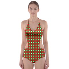 Lumberjack Plaid, Buffalo Plaid, Cut-out One Piece Swimsuit by artworkshop