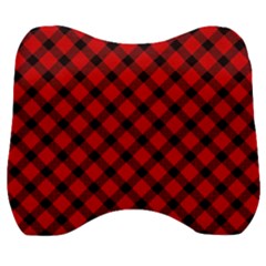 Lumberjack Plaid Velour Head Support Cushion by artworkshop