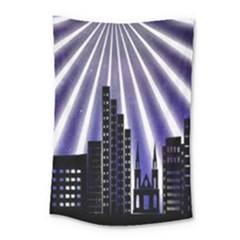 Superhero City Background Small Tapestry by artworkshop