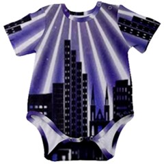 Superhero City Background Baby Short Sleeve Onesie Bodysuit