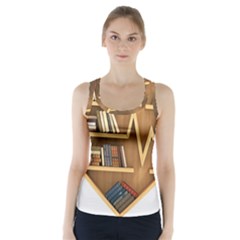 Bookshelf Heart Racer Back Sports Top by artworkshop