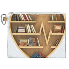 Bookshelf Heart Canvas Cosmetic Bag (xxl) by artworkshop