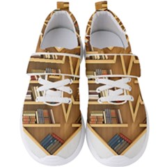 Bookshelf Heart Men s Velcro Strap Shoes by artworkshop