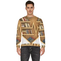 Bookshelf Heart Men s Fleece Sweatshirt by artworkshop