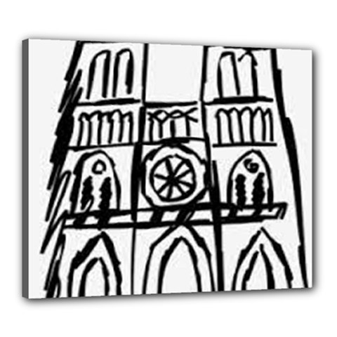 Gold Foil Notre Dame Canvas 24  X 20  (stretched) by artworkshop